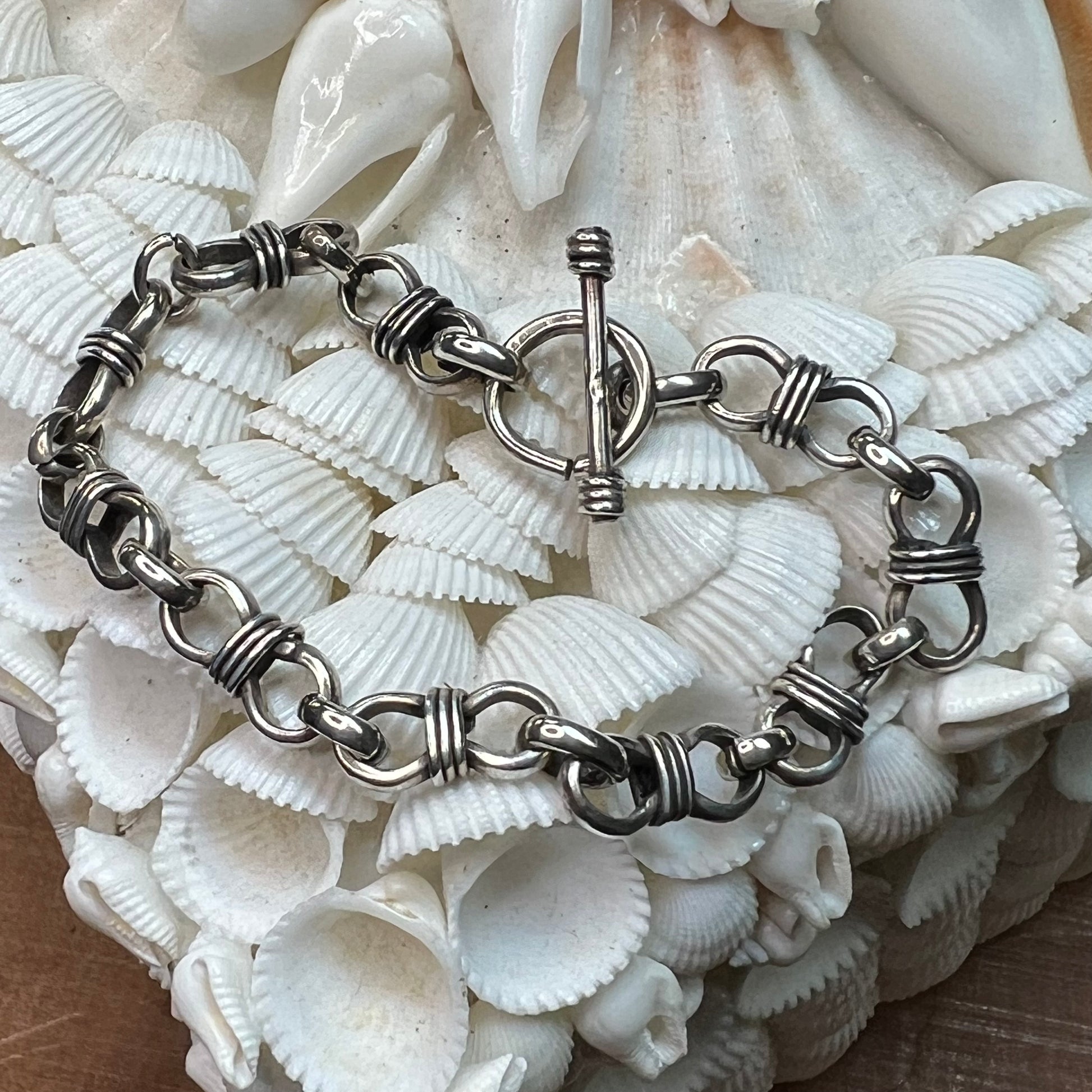 Vintage Mexican Sterling Silver Hefty Toggle Link Bracelet – Lady