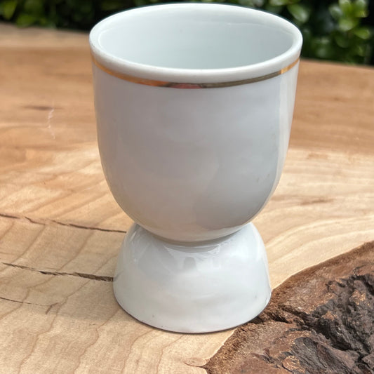Vintage White & Gold Trim Double Egg Cup