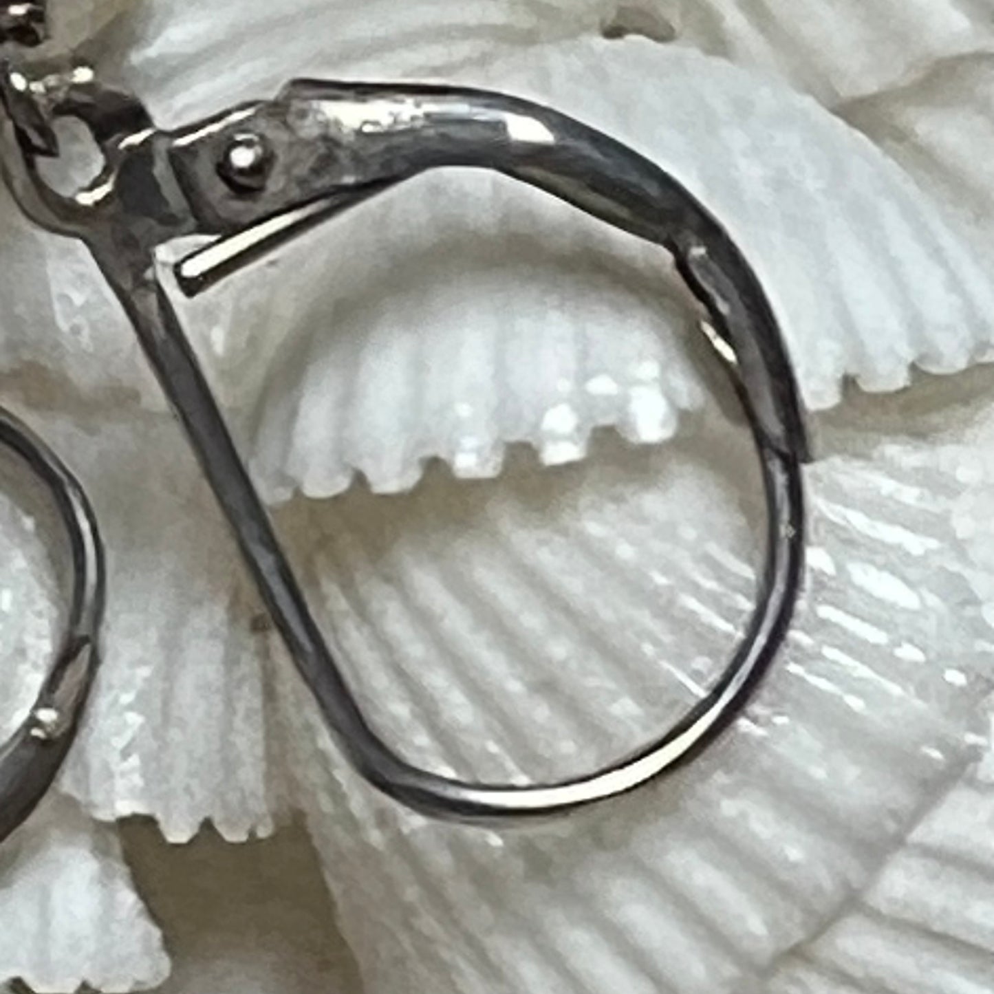 Vintage Sterling Silver Amethyst Semi Precious Gemstone & Cultured Pearl Lever Back Earrings