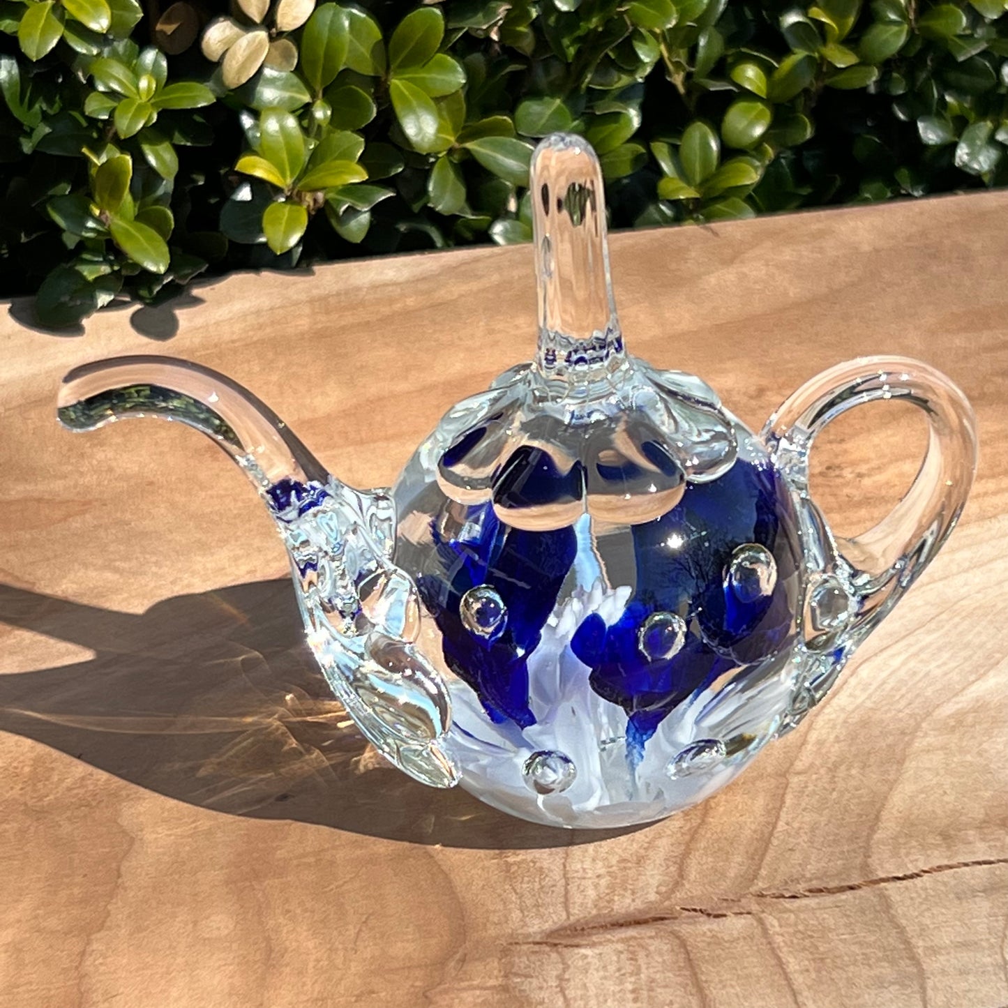 Vintage Joe St. Clair Controlled Bubble Glass Tea Pot Paperweight