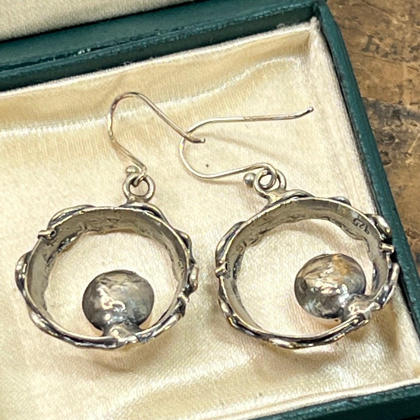 Vintage Sterling Silver Cultured Pearl Shepherds Hook Earrings