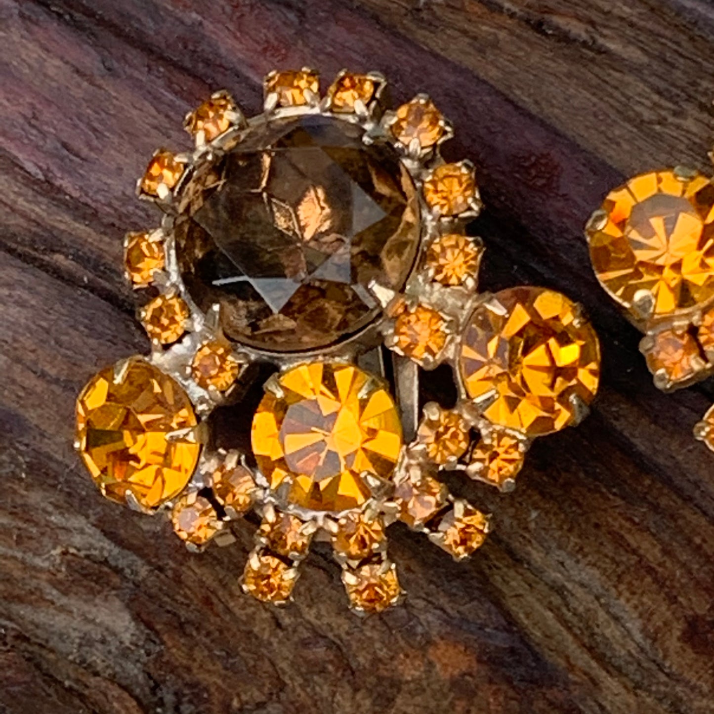 Sparkling Modern Looking Floral Rhinestone Earrings