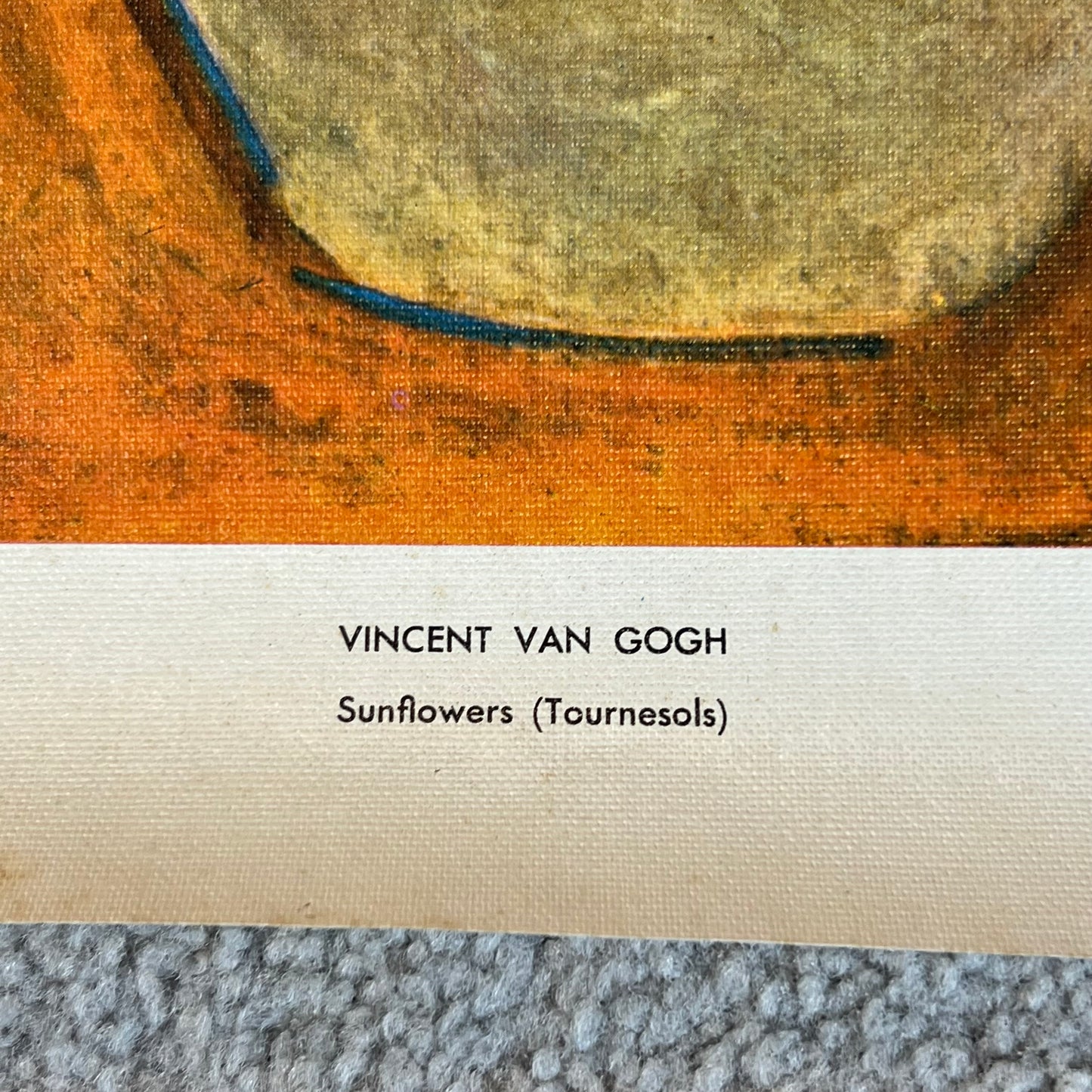 Vintage Vincent Van Gogh Sunflowers Print Louvre Museum Paris