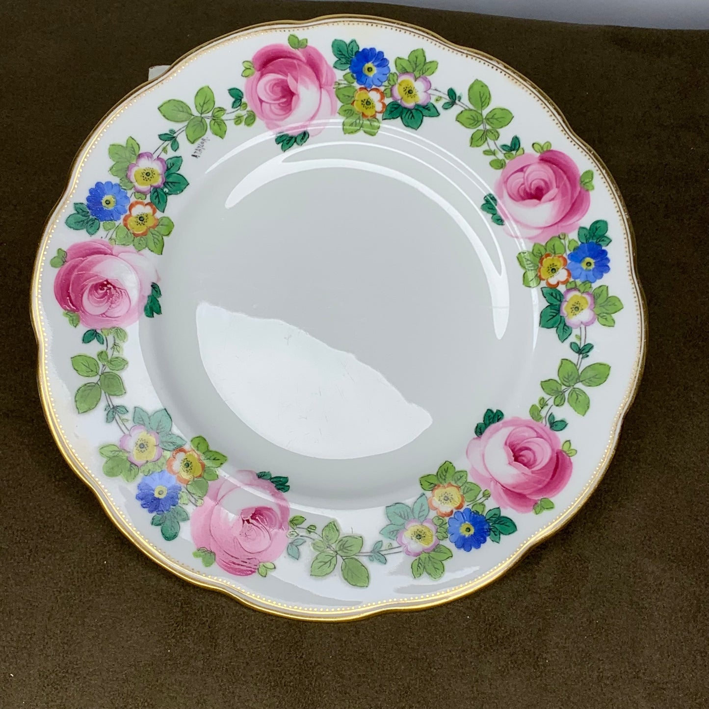 Antique Minton A. Taylor H 2295 T Bone China Luncheon Plate