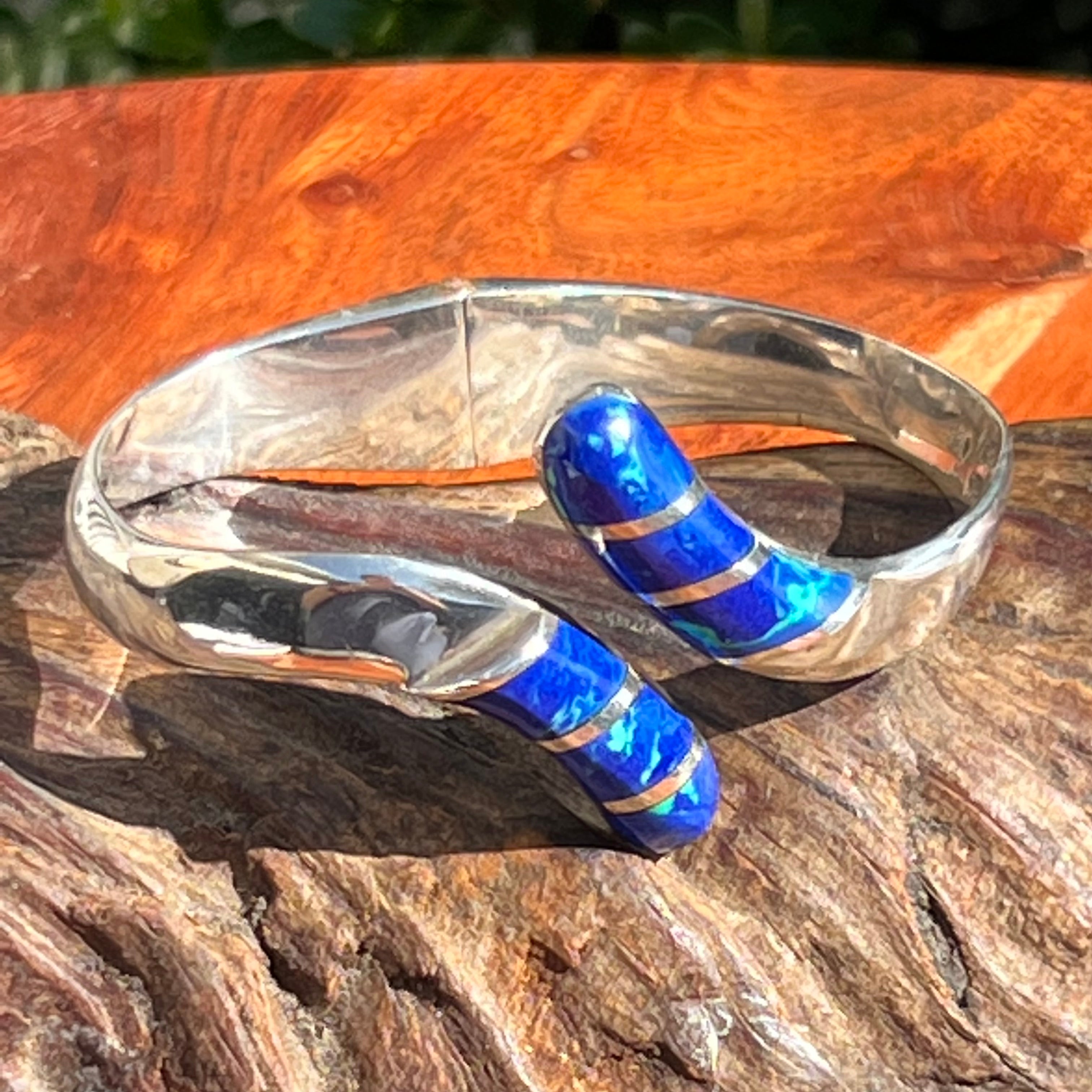 Blue on sale opal bangle