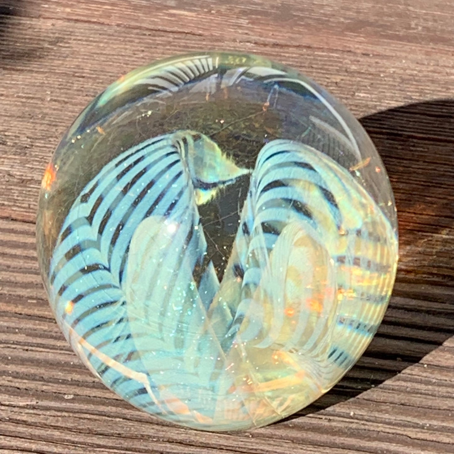 Vintage 1989 Robert Eickholt Dichroic Glass Paperweight