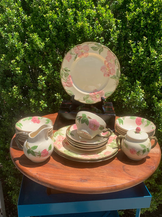 Franciscan Desert Rose Dinner Plates, Bowls, Sugar & Creamer, Saucers