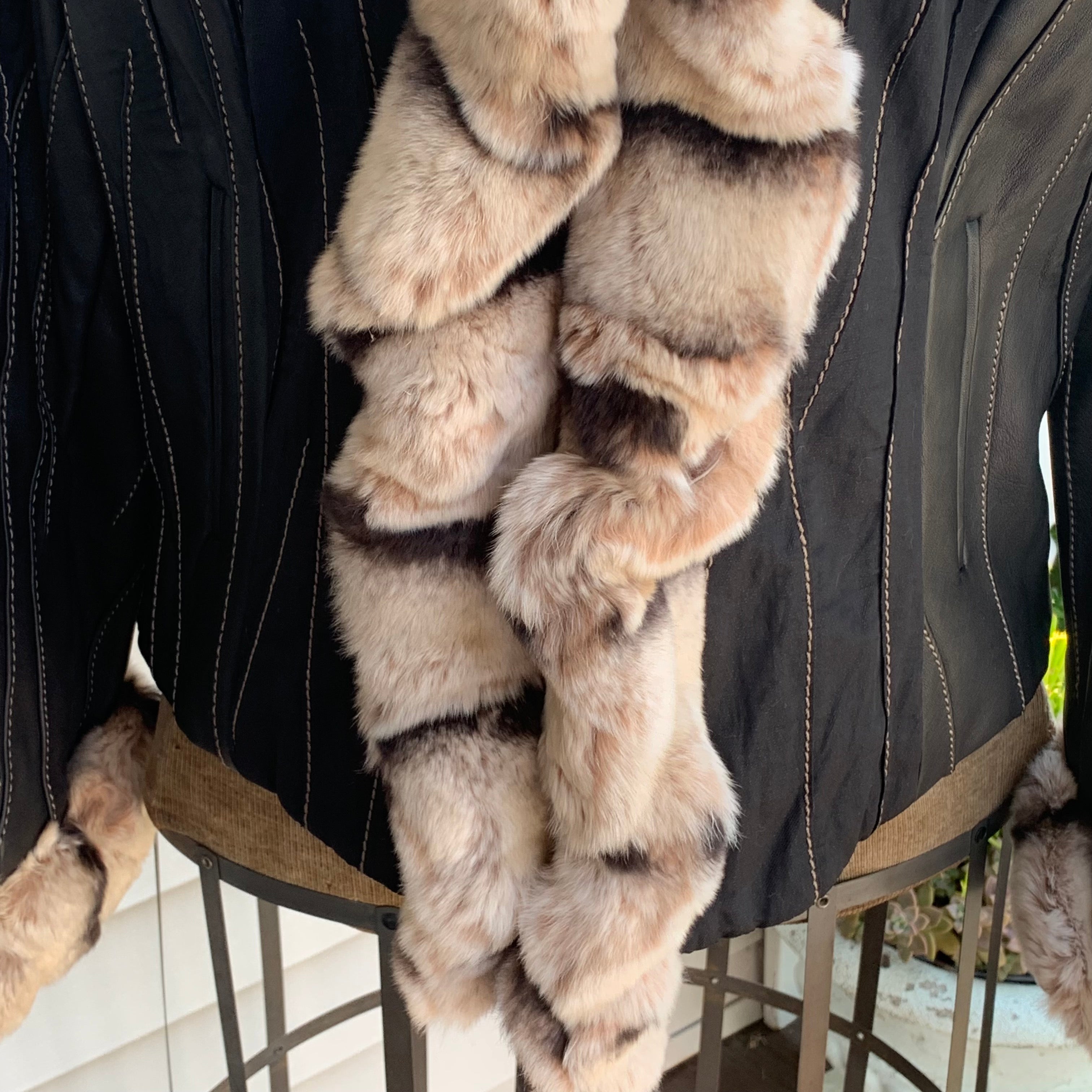 Vintage AUTUNNO I. J. Fox Boston Rex Rabbit Fur, Leather & Fabric ...