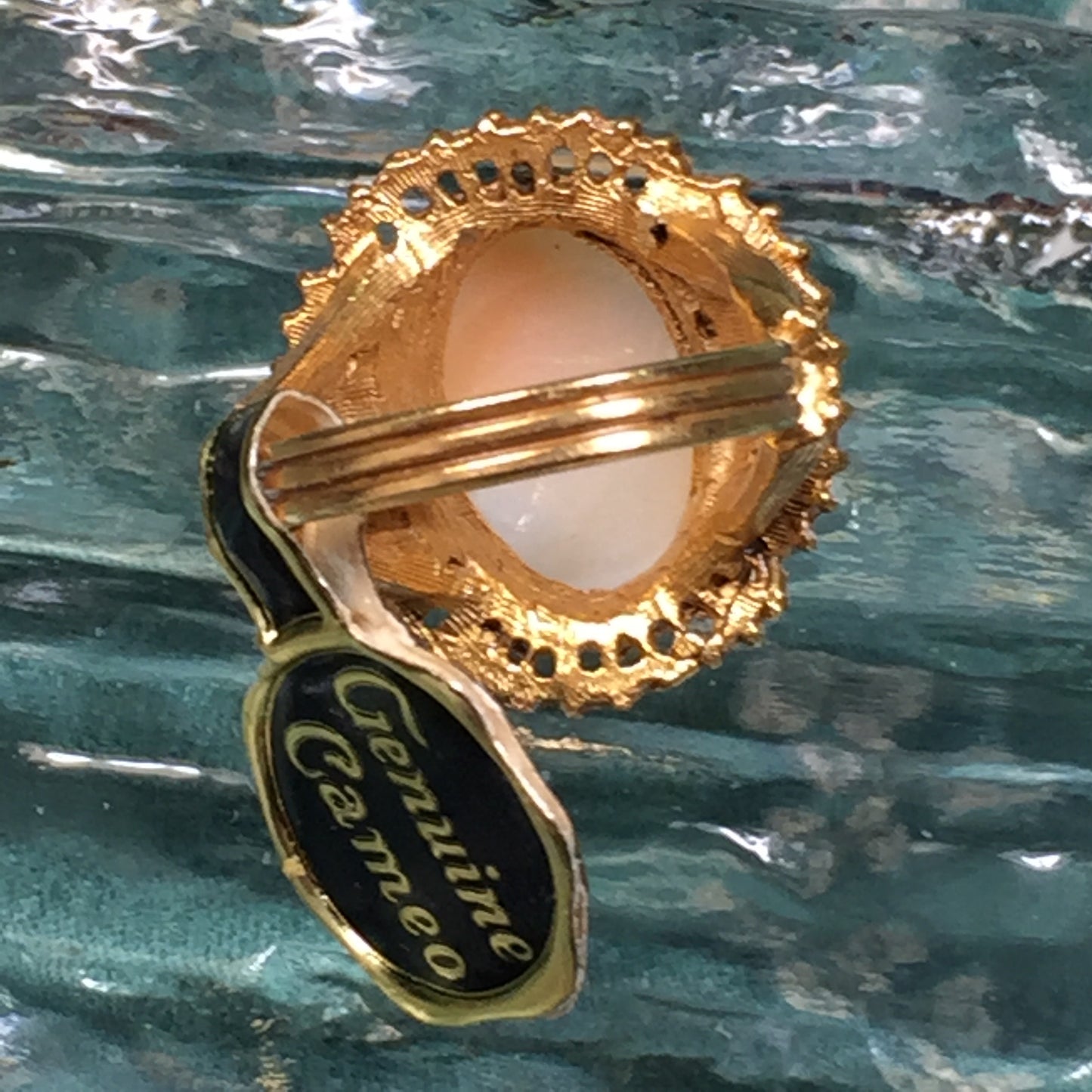 Vintage Florenza Shell Cameo Ring with Tags - Lady Slippers
