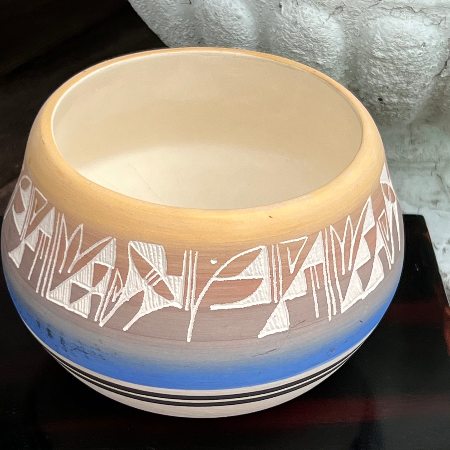 Handmade Navajo Native American Clay Pottery Vase Artist Marie Begay Kanuho