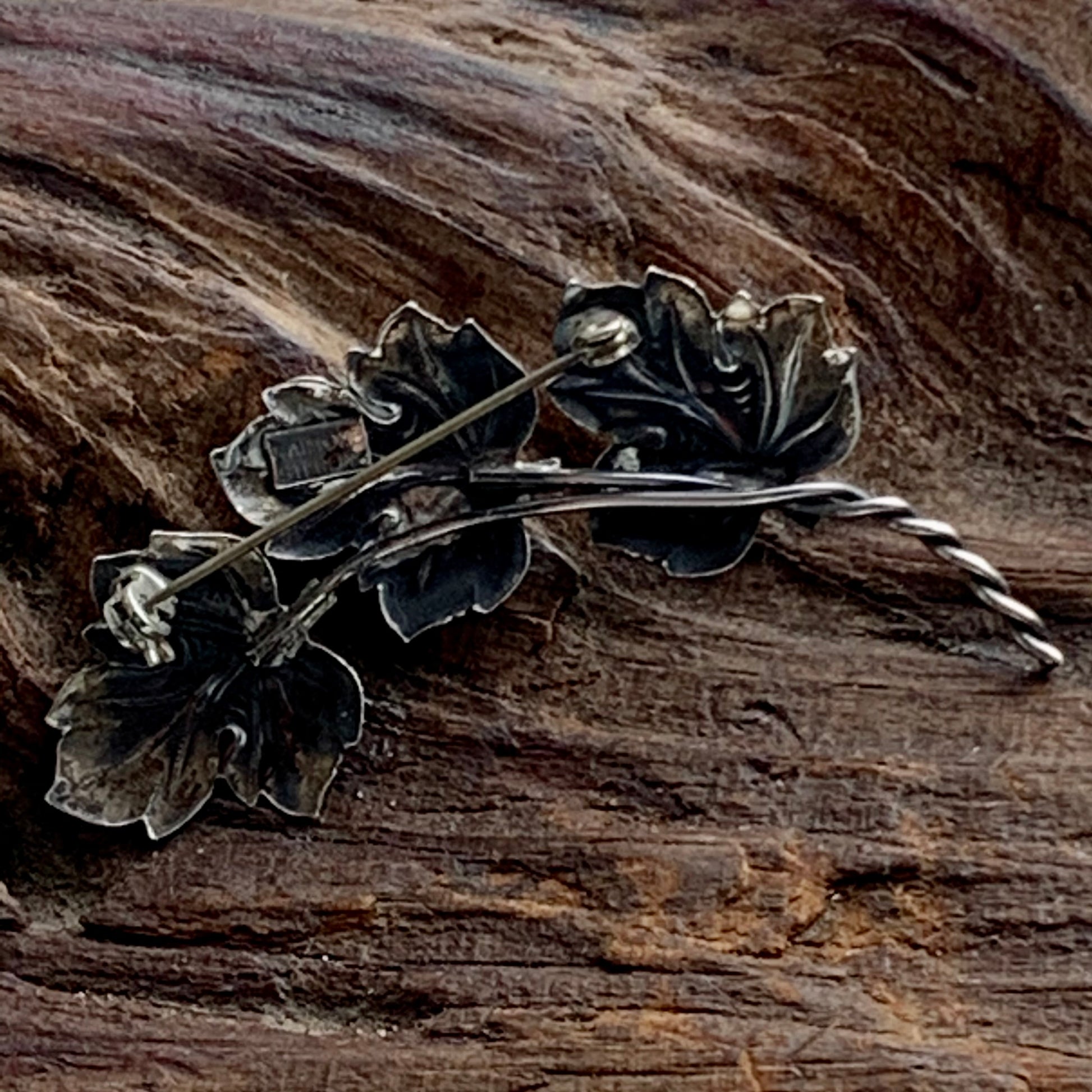 Vintage Raimond Sterling Silver Floating Leaves Pin