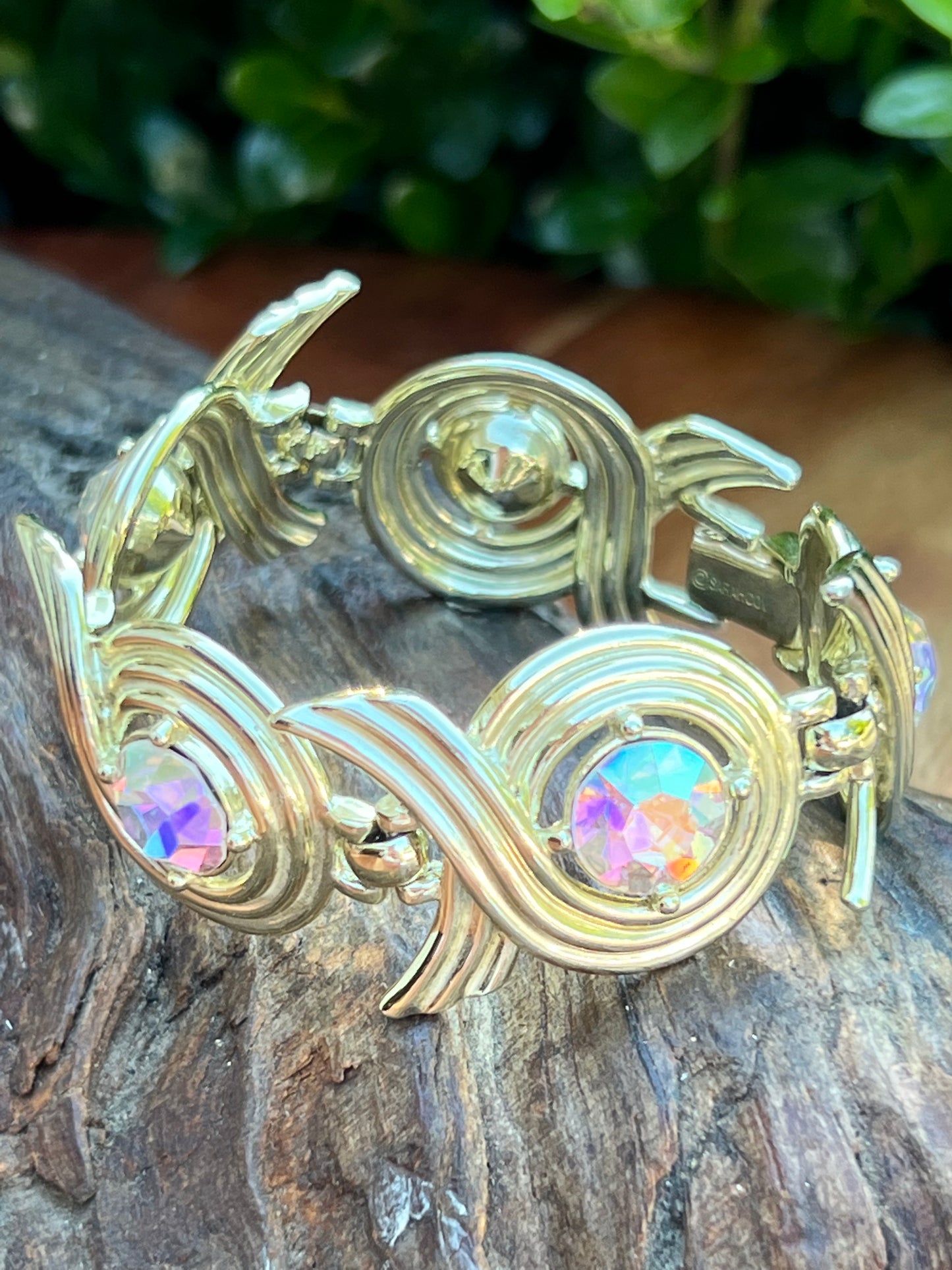 Vintage Sarah Coventry Aurora Swirl Rhinestone Bracelet