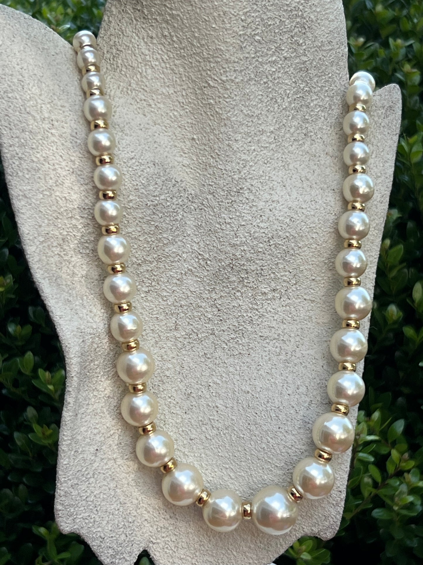 Vintage Napier Long Faux Pearl Necklace