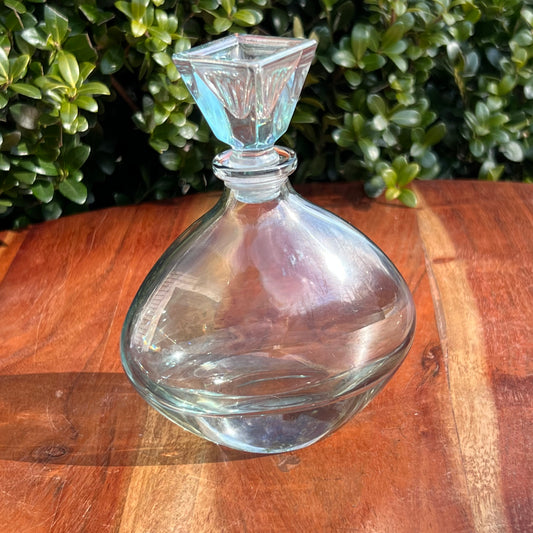 Vintage Soft Blue Glass Perfume Bottle
