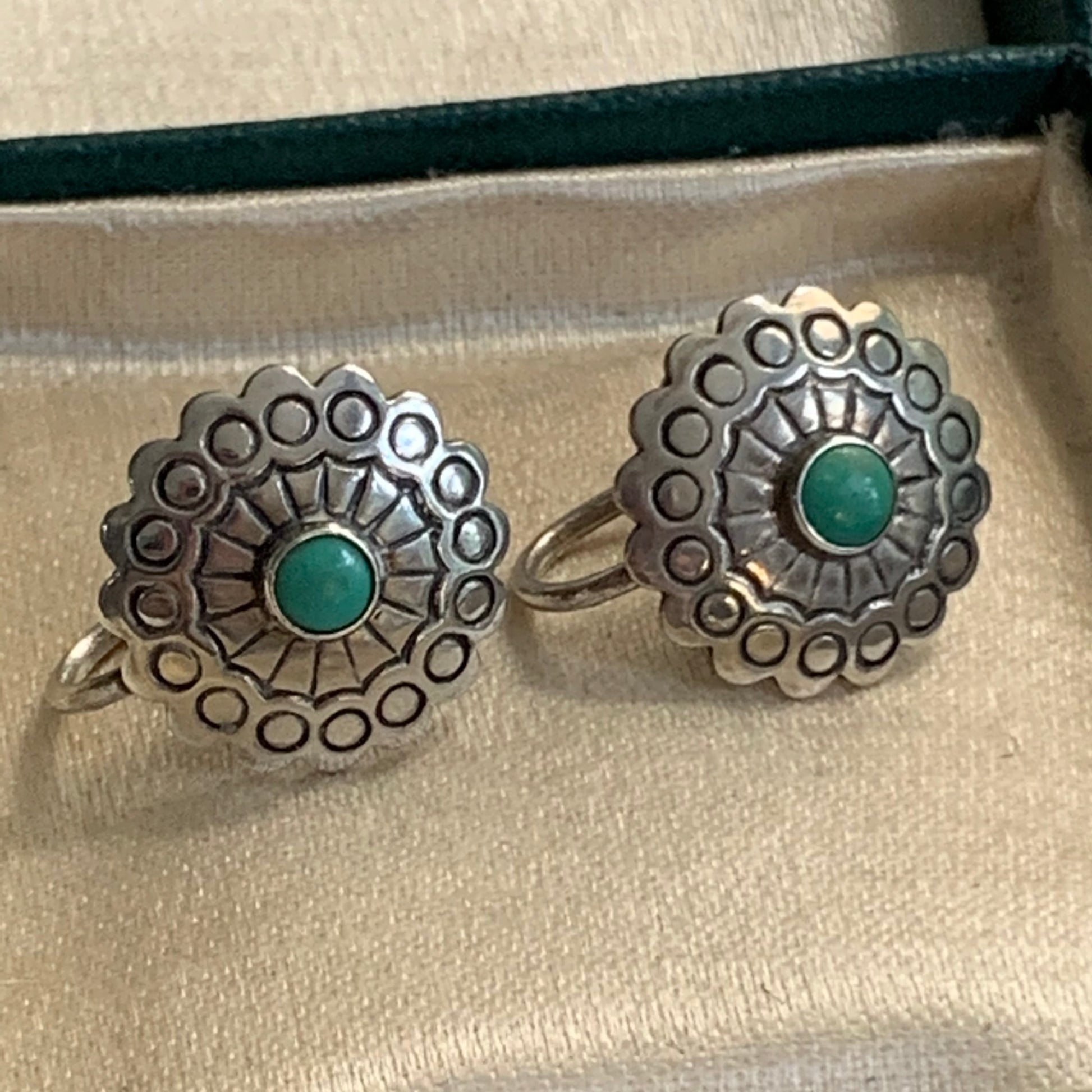 Vintage Southwestern Sterling Silver Turquoise Earrings