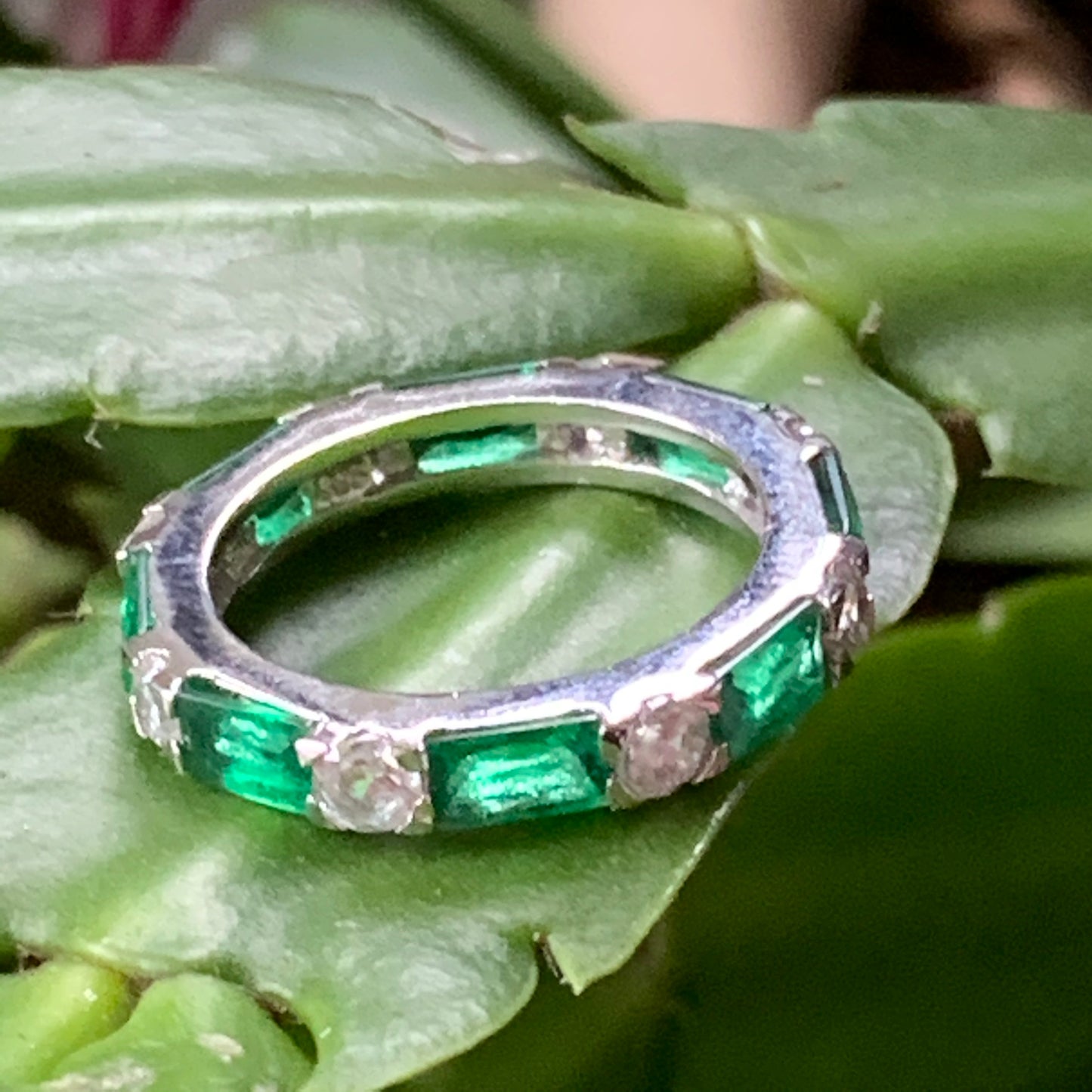Sterling Silver Green and Clear CZ Ring - Lady Slippers