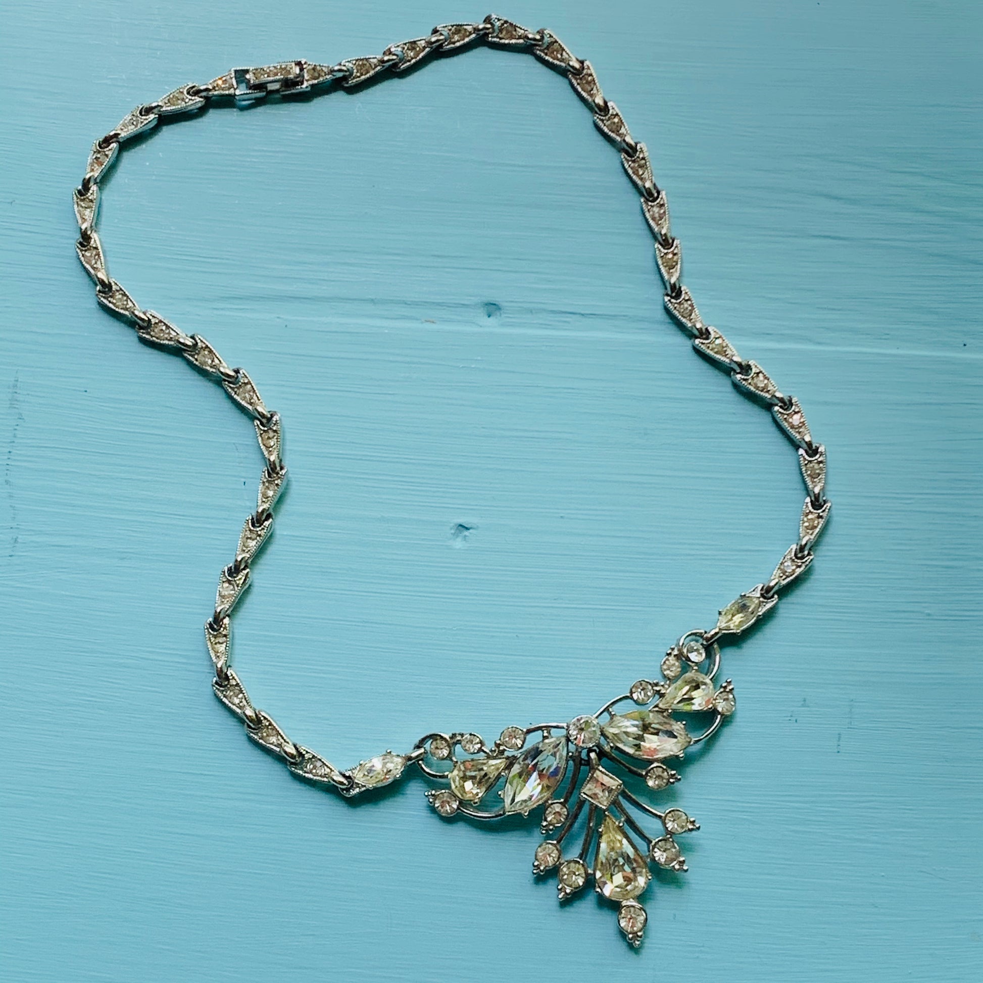 Vintage Ora Rhinestone Butterfly Necklace