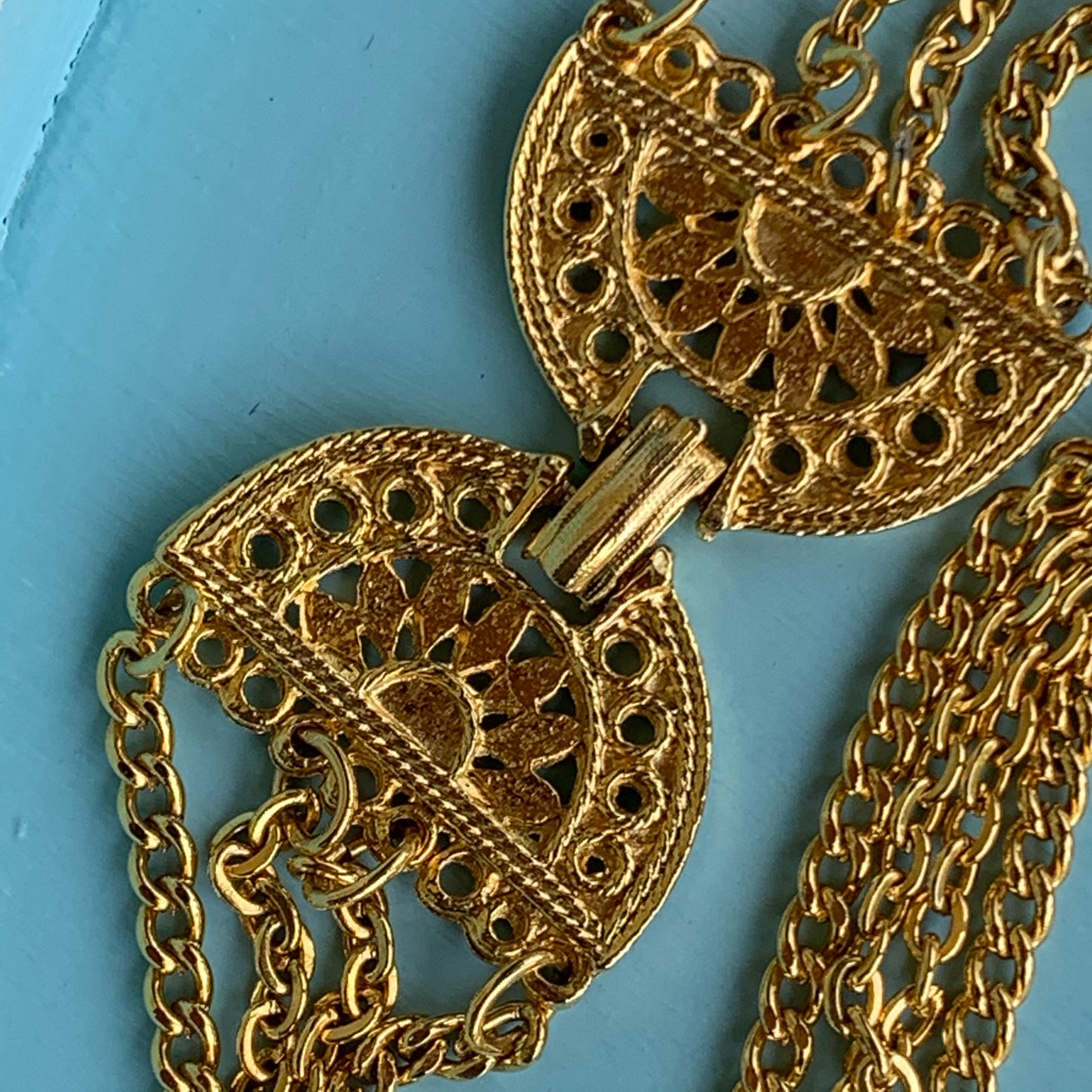 Vintage Unsigned Goldette Victorian Revival Necklace