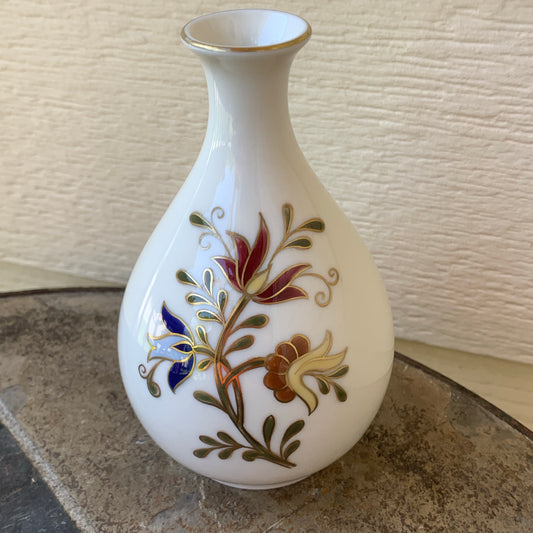 Vintage Zsolvay Hungary Porcelain Magyari Mani Vase Hand Painted Details