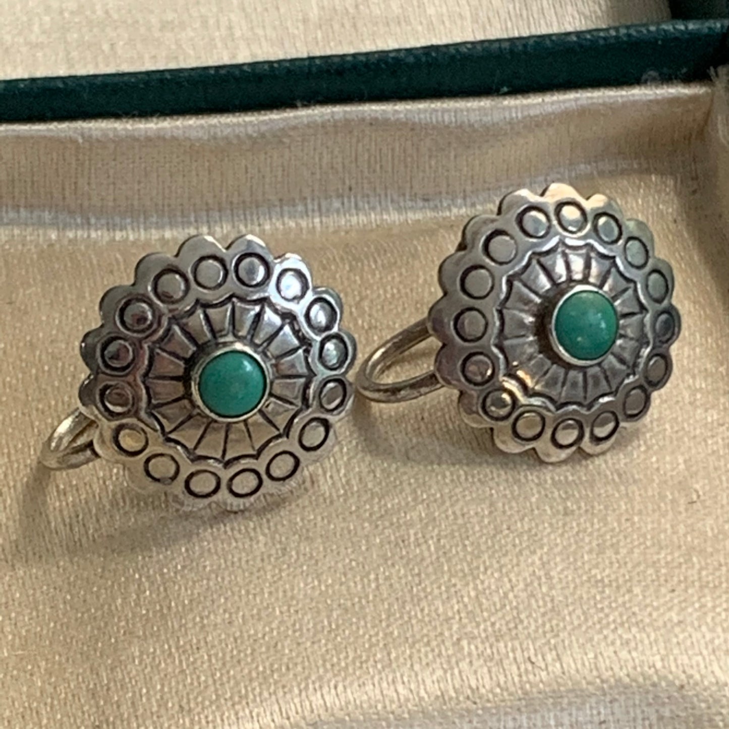 Vintage Southwestern Sterling Silver Turquoise Earrings