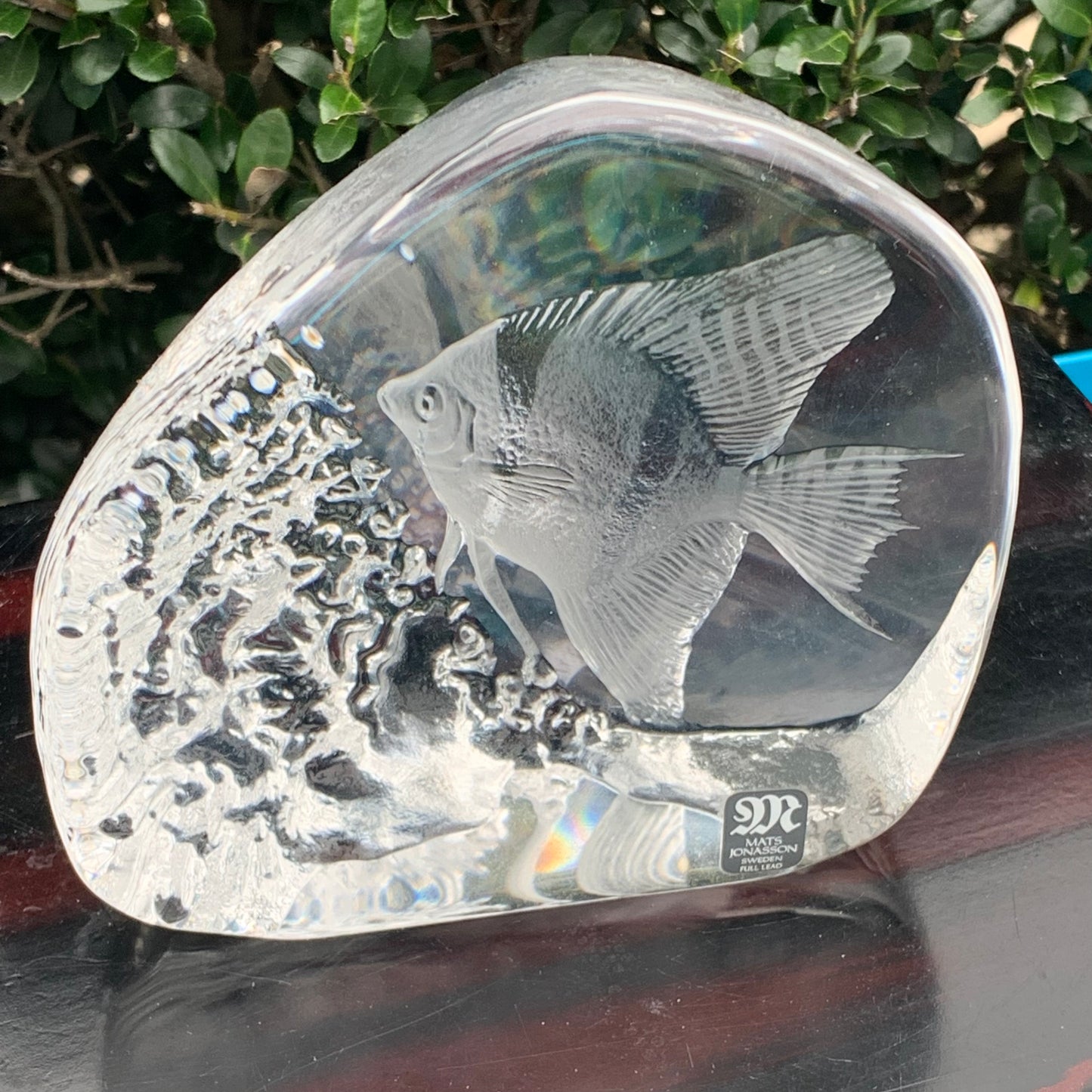Mats Jonasson Swedish Handcrafted Fish Sculpture Lead Crystal Paperweight  