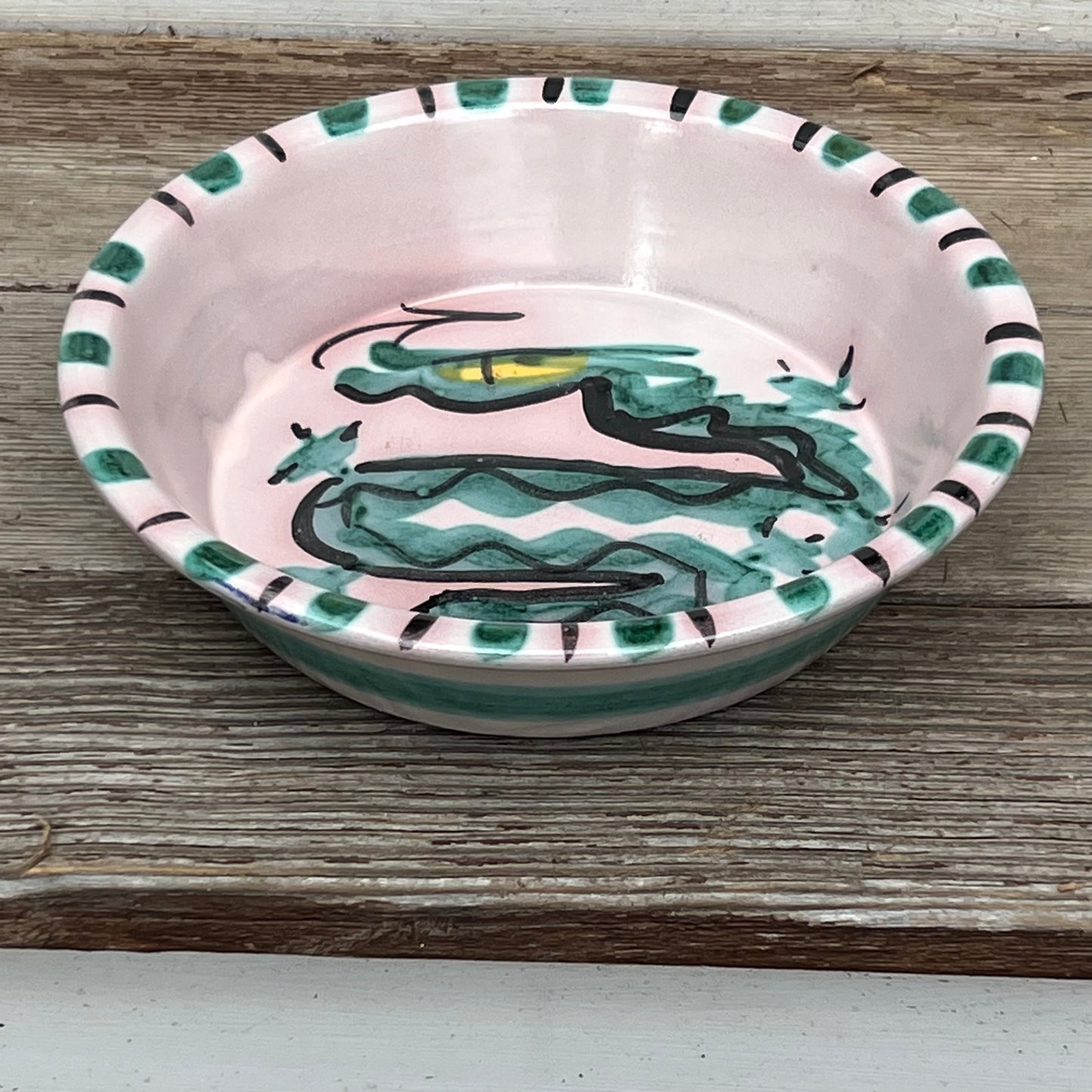 Vintage Celtic Tintagel Pottery Dragon Bowl Cornwall