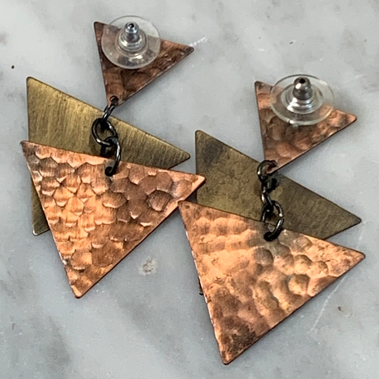 Vintage Handcrafted Hammered Copper Earrings