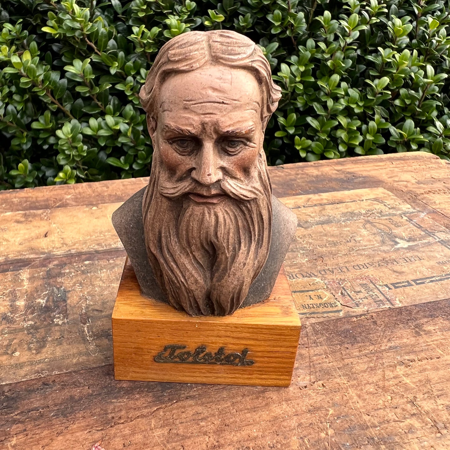 Toriart Italy Tolstoy Italian Wood Bust
