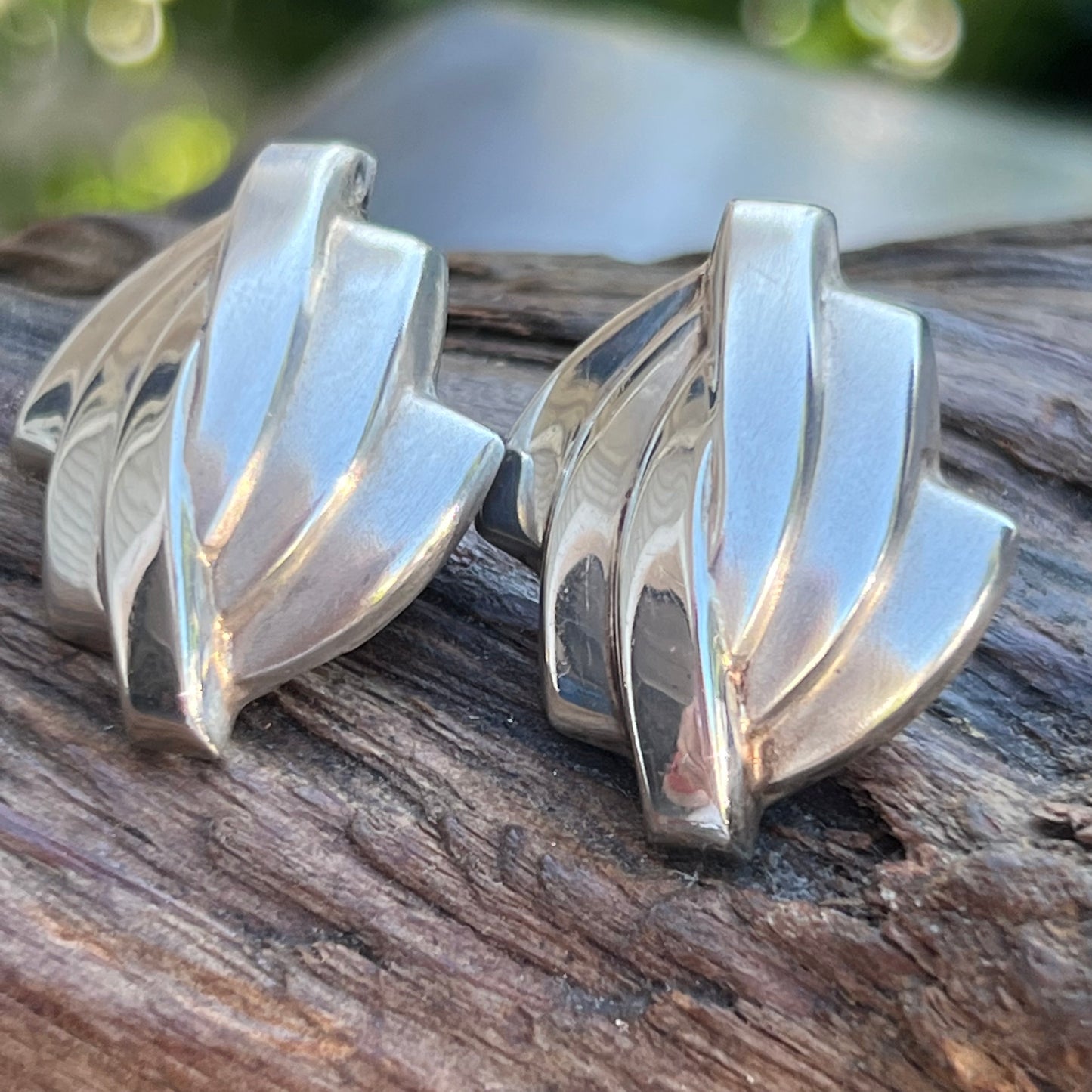 Mid Century Modern Sterling Silver Earrings