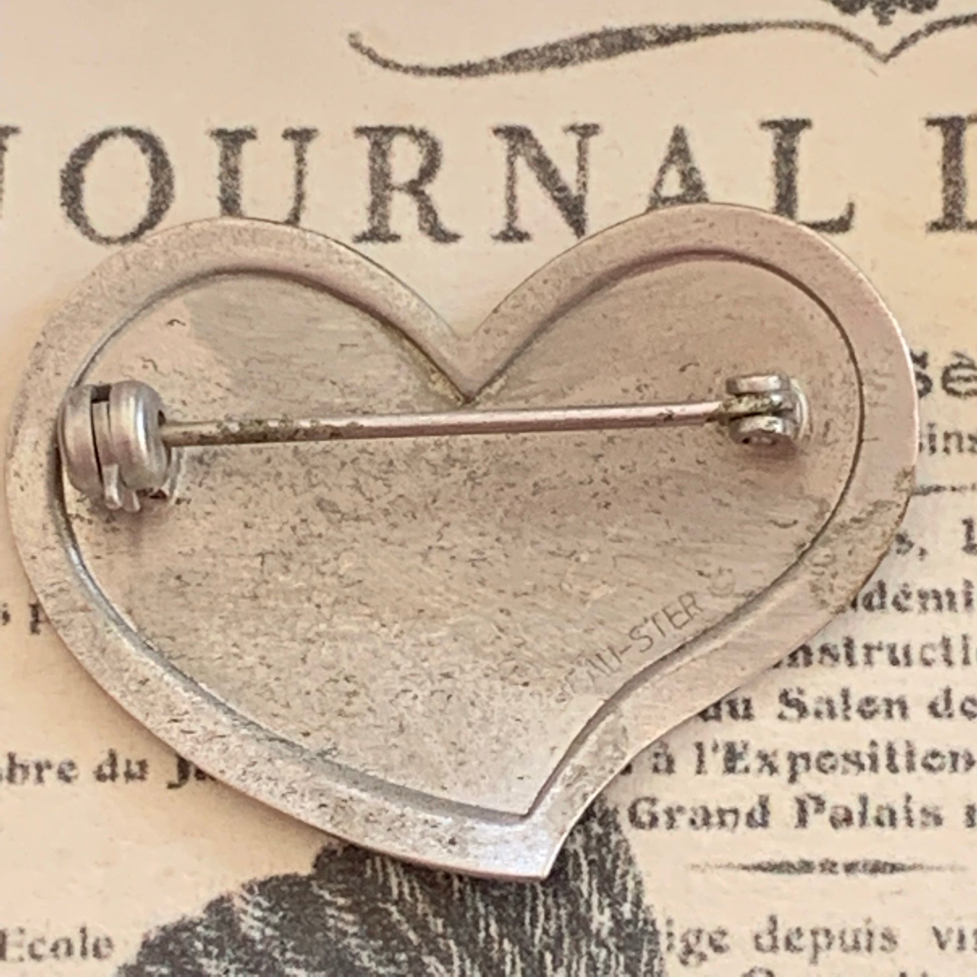 Vintage Beau Sterling Silver Heart Pin - Lady Slippers
