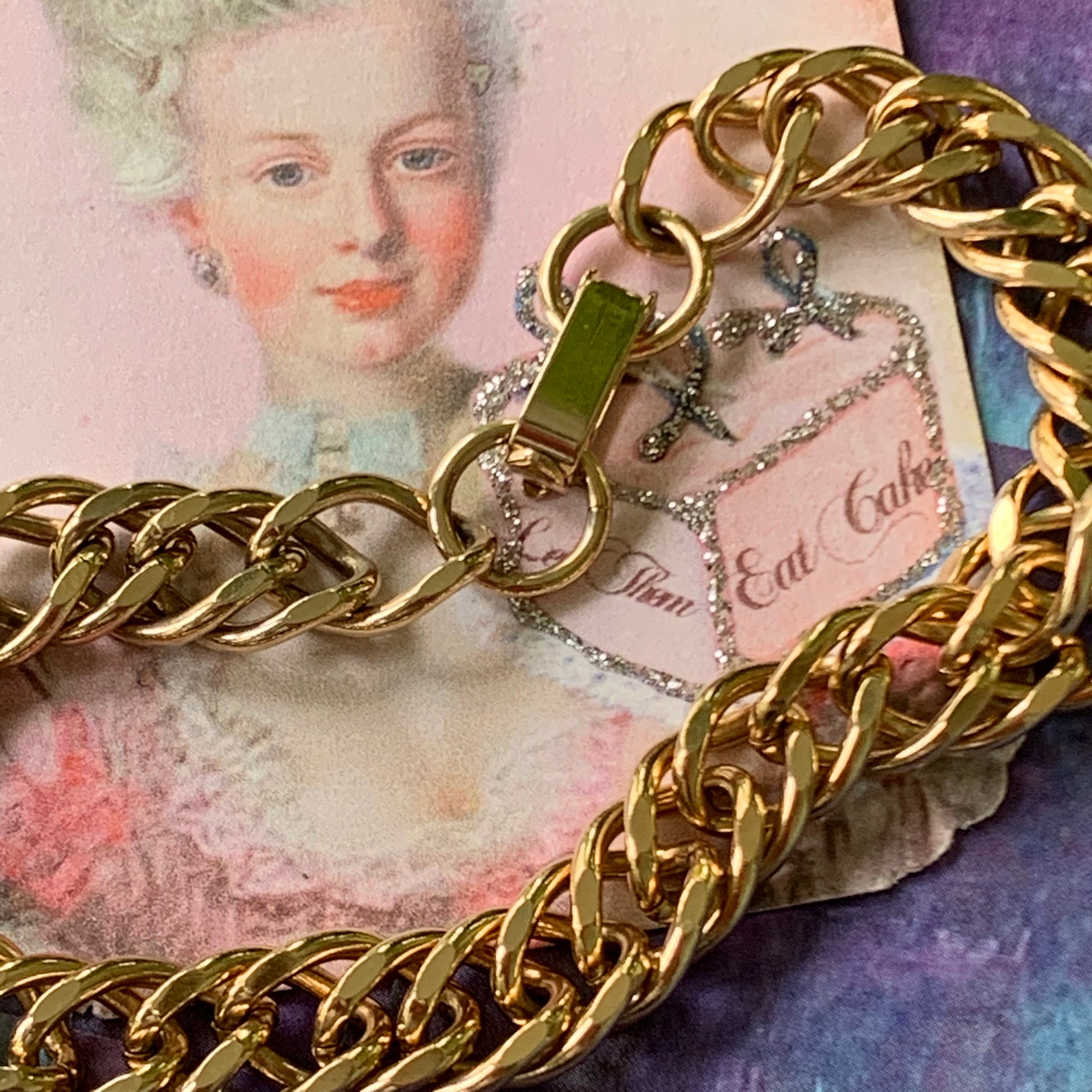 Vintage Gold Tone Metal Bracelet - Lady Slippers