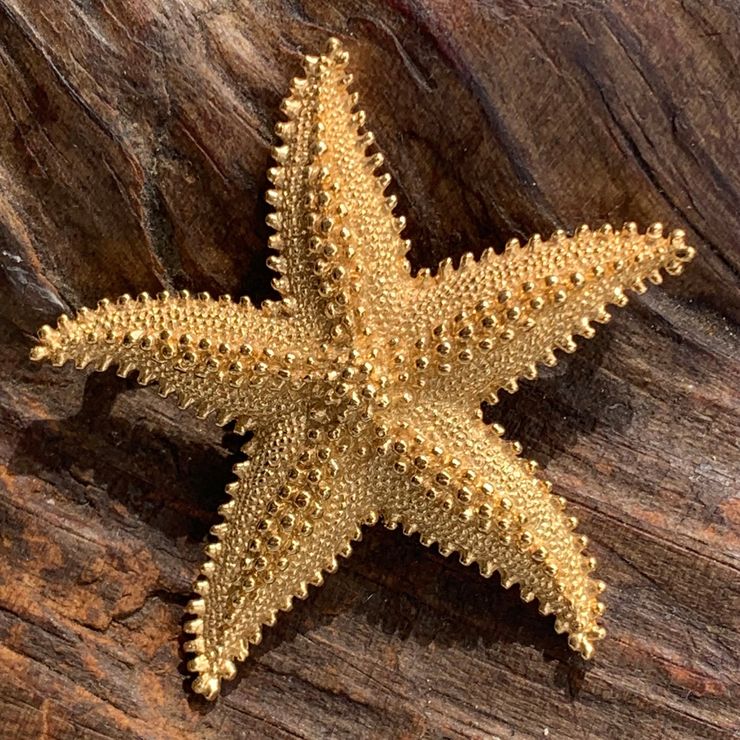 Another view of figural vintage starfish pin by Monet.