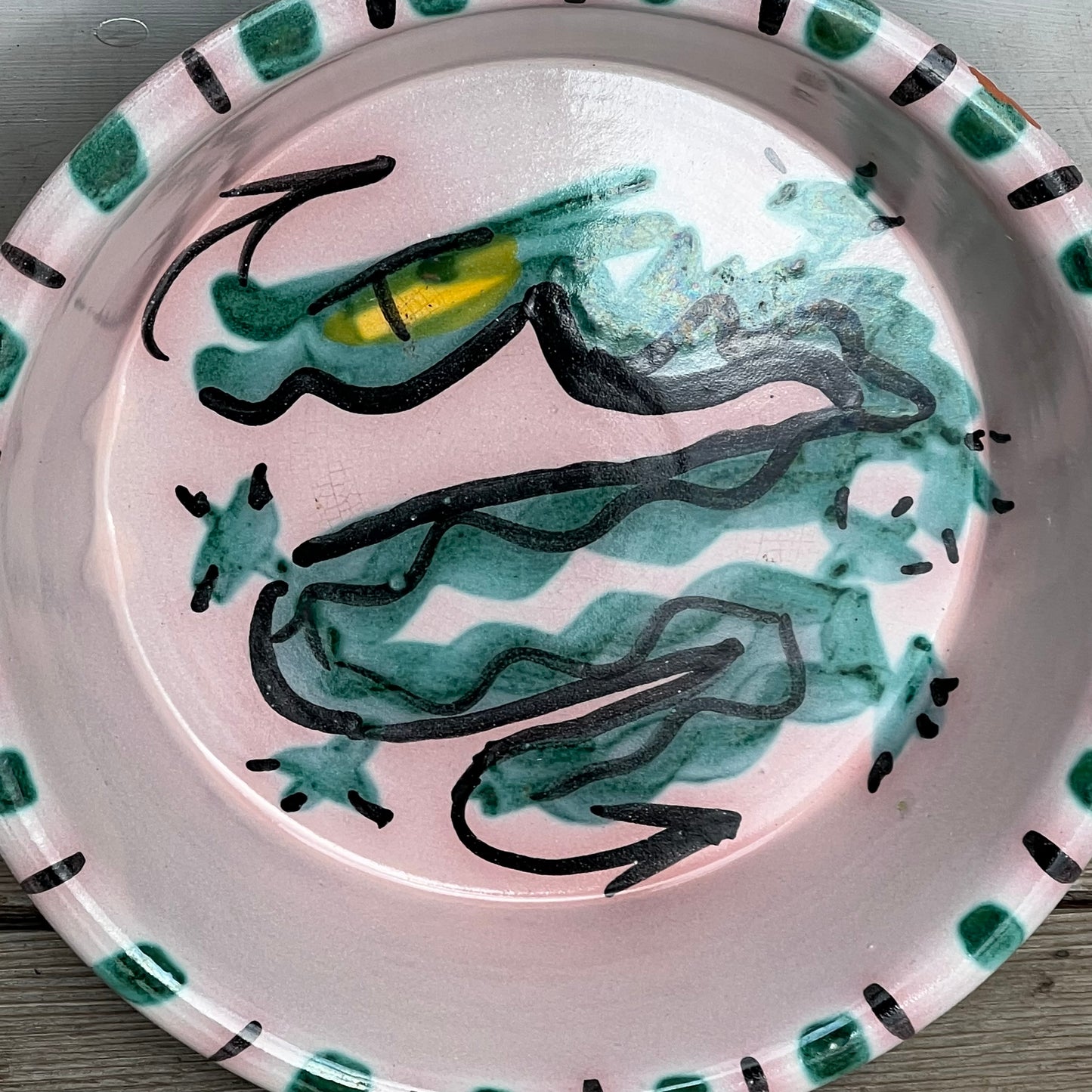 Vintage Celtic Tintagel Pottery Dragon Bowl Cornwall