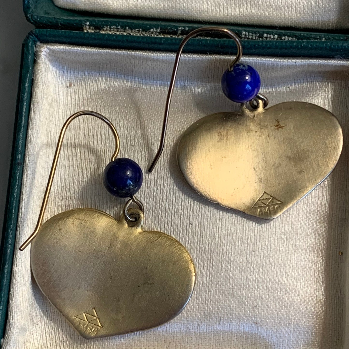 Vintage Lotus & Lapus Lazuli Earrings