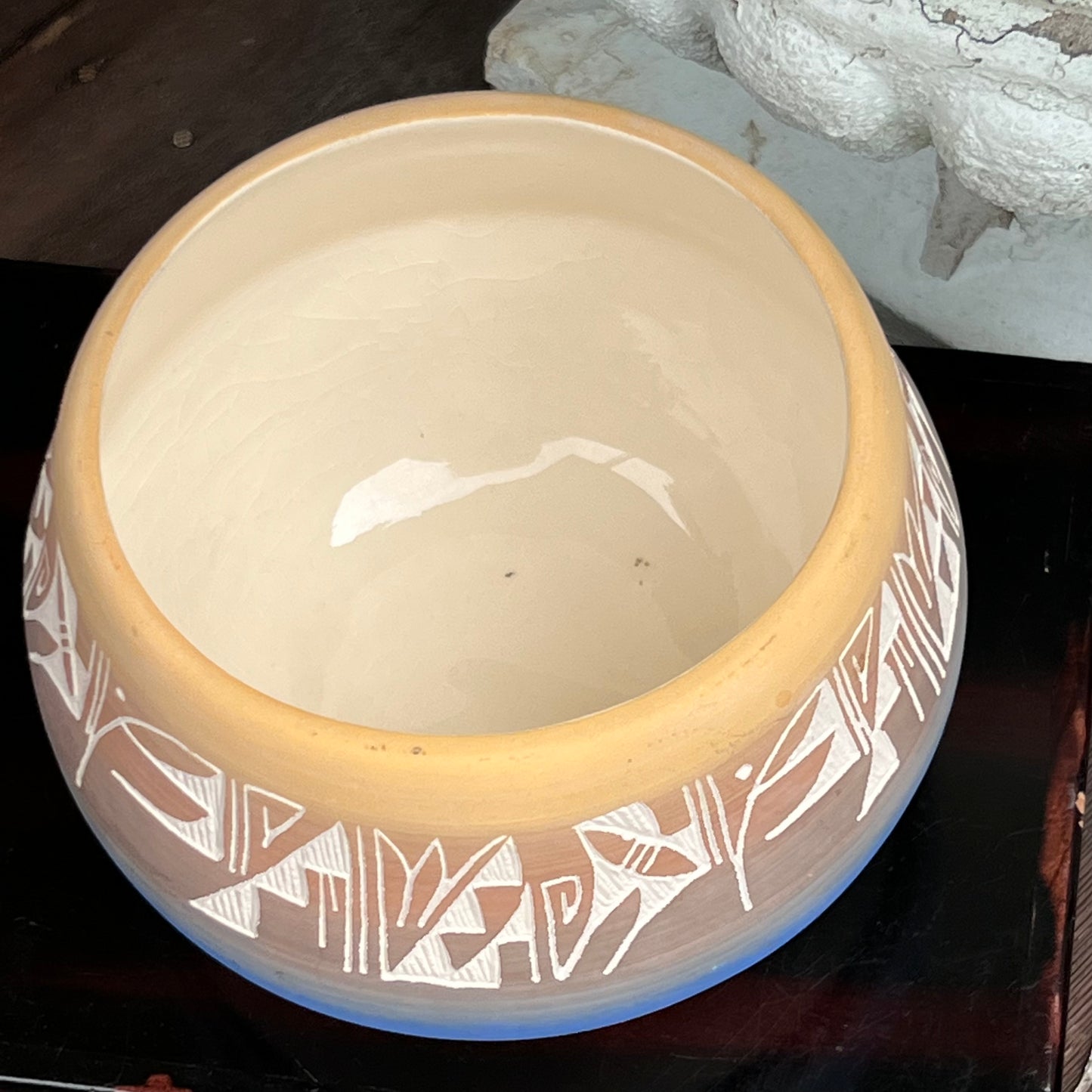 Handmade Navajo Native American Clay Pottery Vase Artist Marie Begay Kanuho