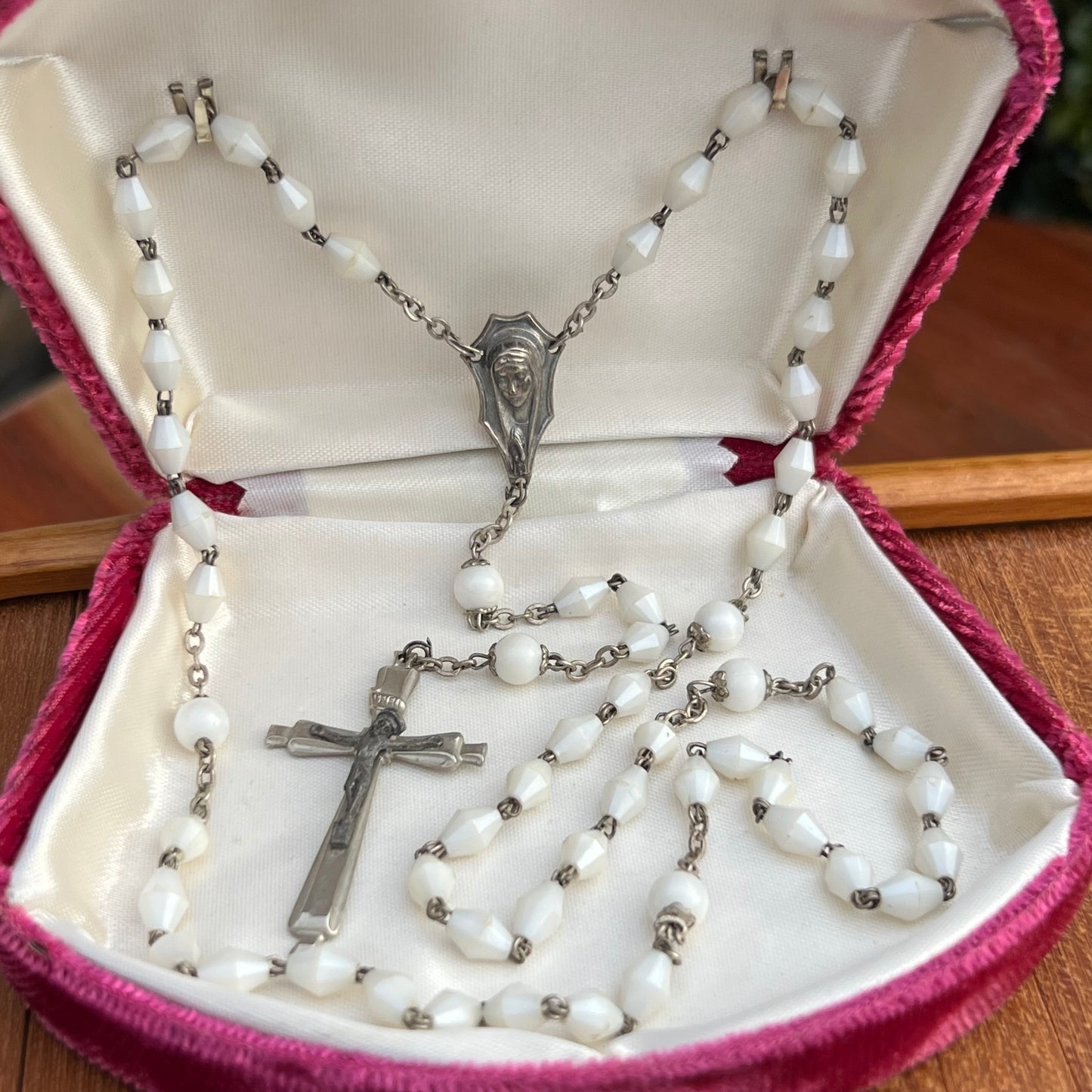 Vintage Italian Soft White Modern Looking Rosary