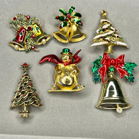 Collection of Vintage Christmas Pins