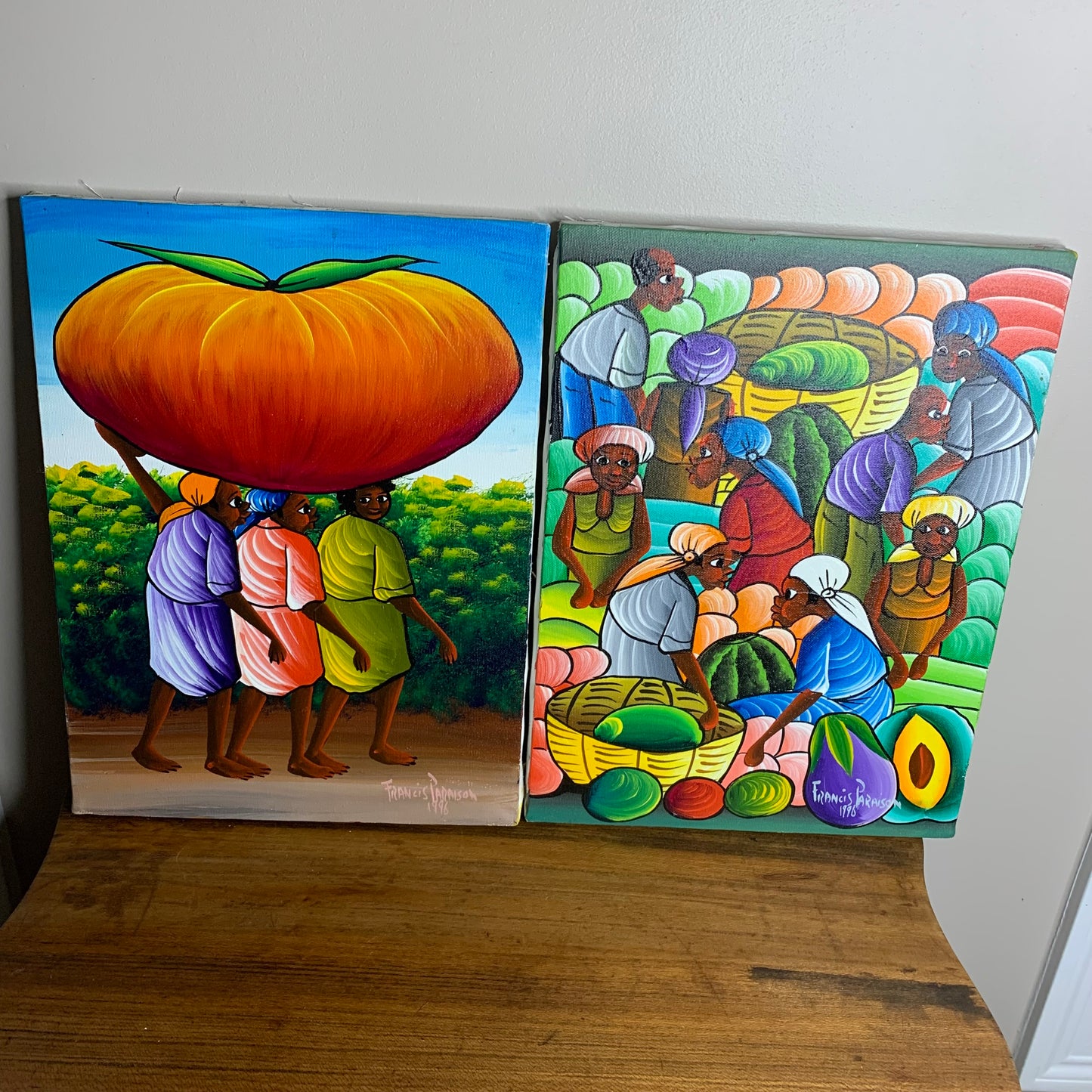 Two Eye Catching Signed Francis Paraison Paintings on Canvas