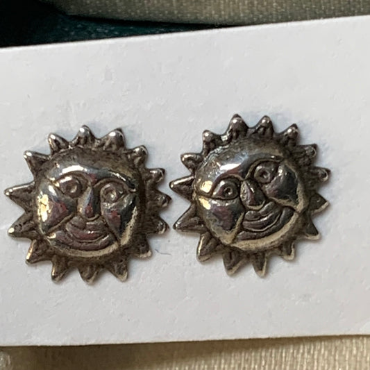 vintage sterling silver sun earrings