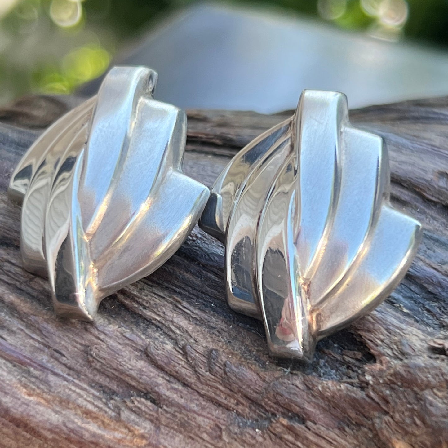 Mid Century Modern Sterling Silver Earrings