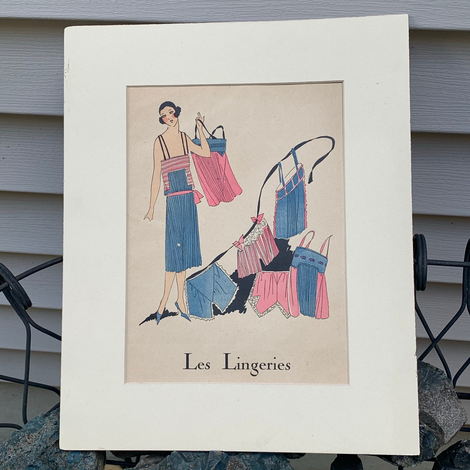 Antique Les Lingeries Hand Colored French Print