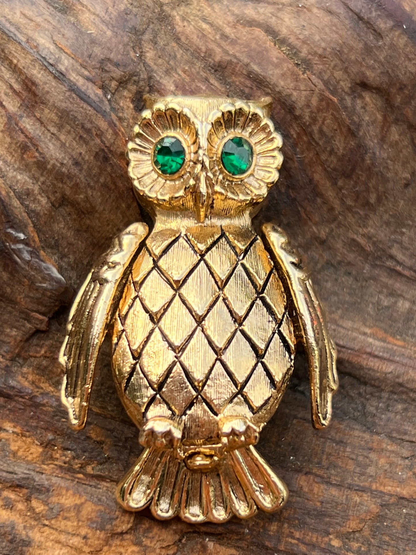 Vintage Vonda USA Owl Solid Perfume Owl Pin