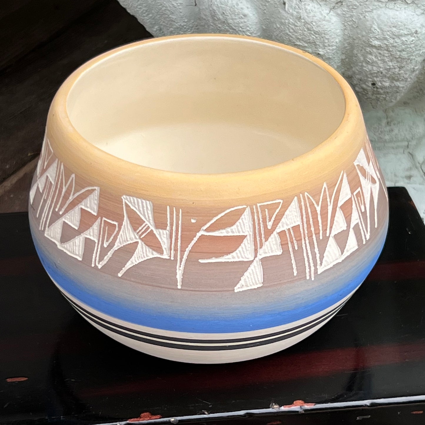 Handmade Navajo Native American Clay Pottery Vase Artist Marie Begay Kanuho