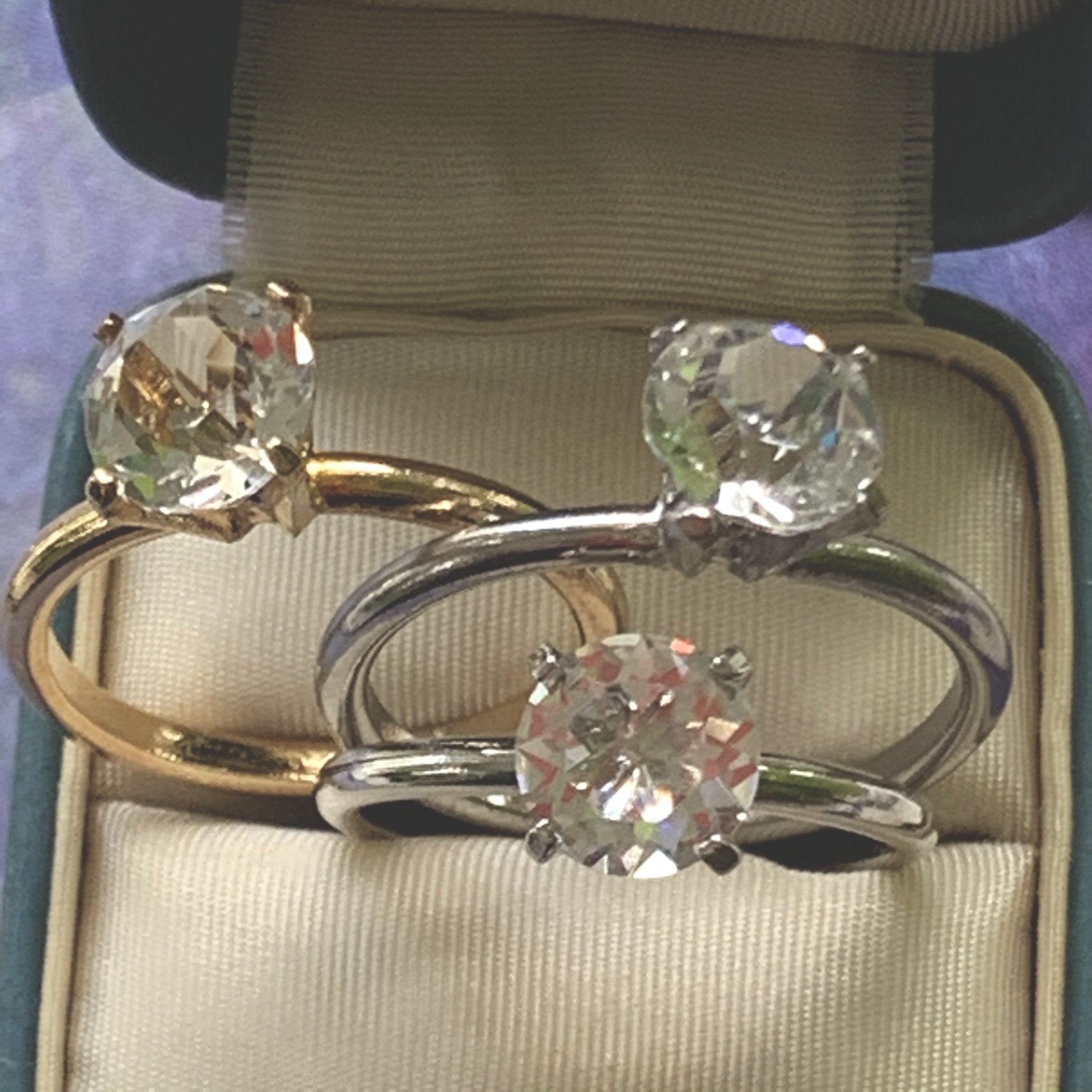 Three Vintage Uncas Cocktail Rings - Lady Slippers