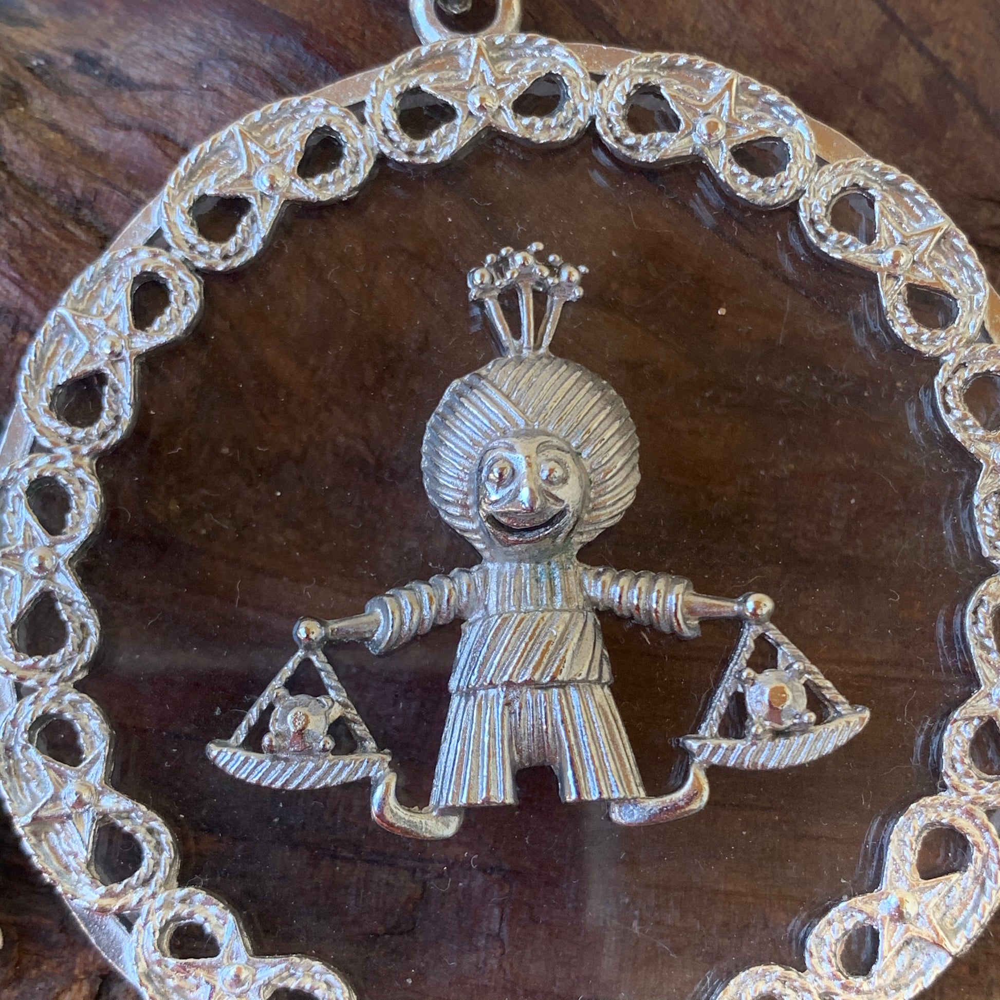 Vintage Libra Lucite Genie Pendant Necklace