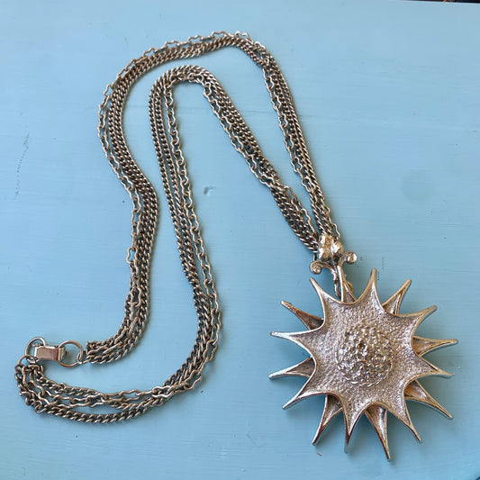 Vintage Signed Art Star Pendant Necklace