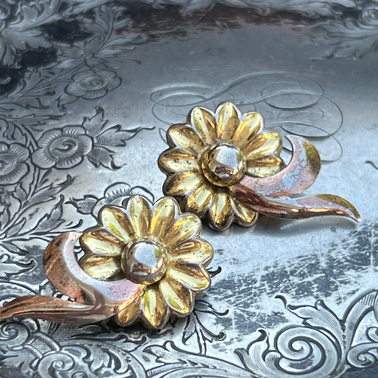 Retro Sterling Silver Monet Earrings