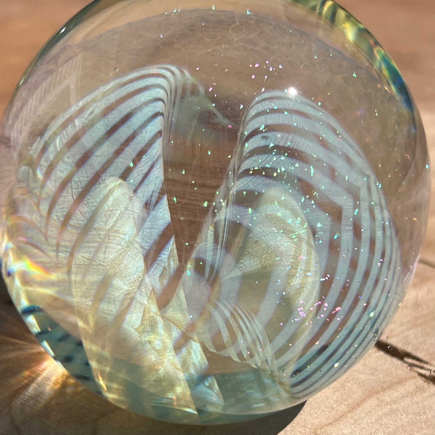 Vintage 1989 Robert Eickholt Dichroic Glass Paperweight