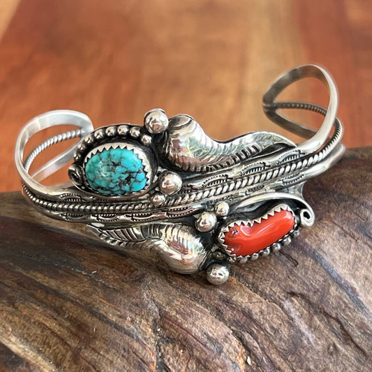 Vintage Navajo Sterling Silver Turquoise Bracelet