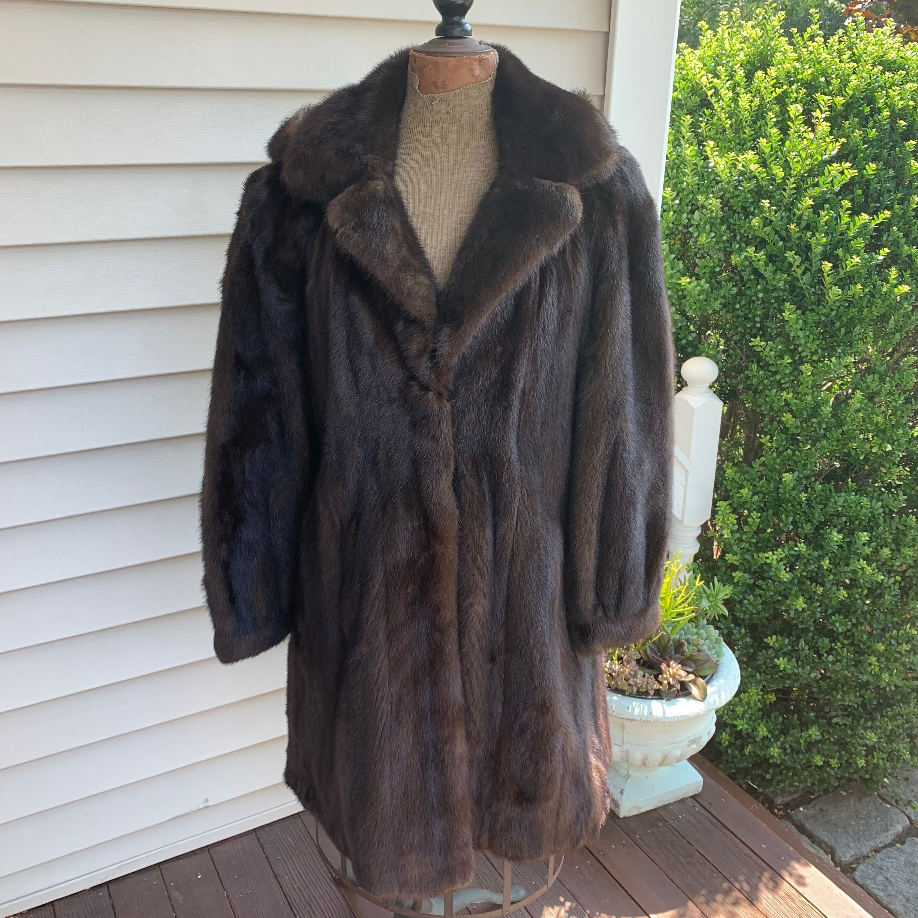 Full length outlet mahogany mink coat